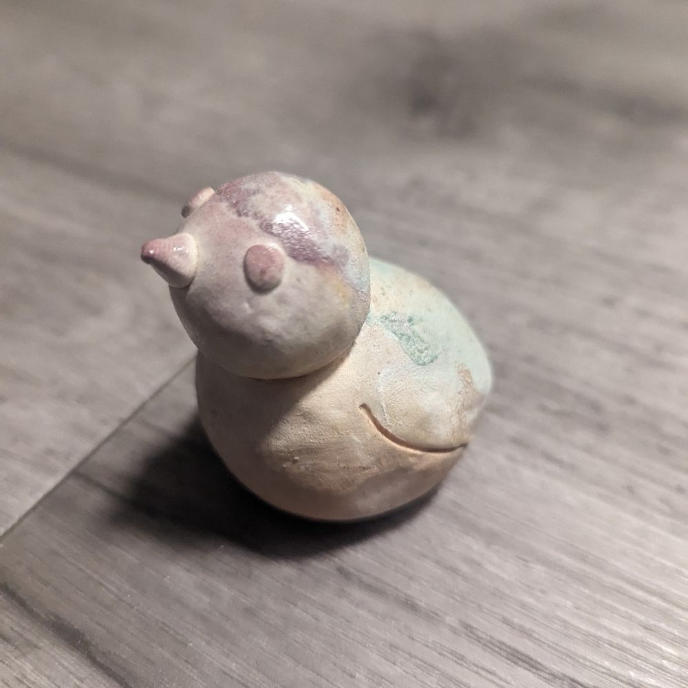 lot #103 Handmade Raku Fired Ceramic Stoneware Bird Decoration